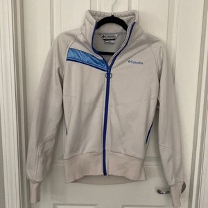 Women’s Columbia sportswear zip up, off white, size S